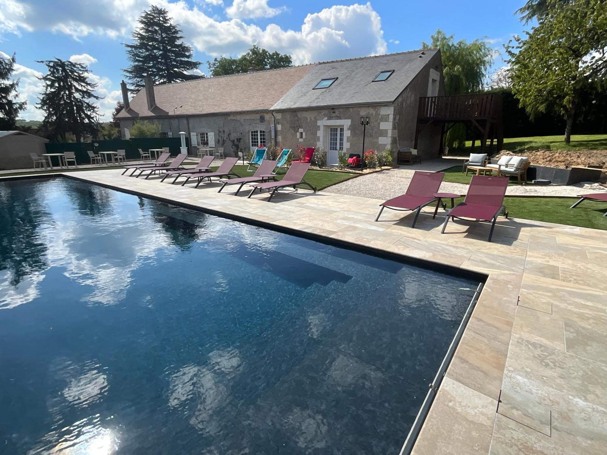 Sans Souci Bed And Breakfast Luxe Heated Pool And Restaurant Luzillé Esterno foto
